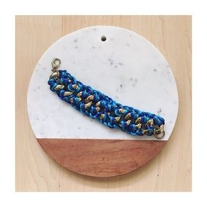 Braided Blue & Gold Bracelet